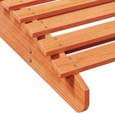 shumee Ležalnik voščeno rjav 205x80x31,5 cm trdna borovina