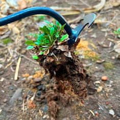 Netscroll Vrtni pripomoček za odstranjevanje plevela, rahljanje zemlje, spodbujanje rasti, odlično orodje za odstranjevanje plevela iz robnikov in tlakovcev, ergonomski leseni ročaj, DuoWeeder