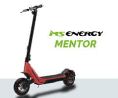 MS ENERGY Mentor električni skiro, 25,4 cm, 500 W, do 70 km, 48 V 15A, rdeče-črn