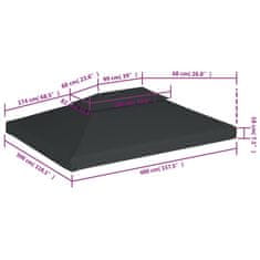 Vidaxl Streha za paviljon 2-delna 310 g/m² 4x3 m antracitna
