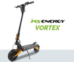 MS ENERGY Vortex električni skiro, 25,4 cm, 2 x 1200 W, do 70 km, 52 V 18 Ah, zlato-črn