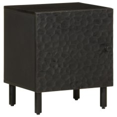 Greatstore Nočna omarica 2 kosa črna 40x33x46 cm trdna borovina