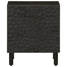 Greatstore Nočna omarica 2 kosa črna 40x33x46 cm trdna borovina
