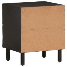 Greatstore Nočna omarica črna 40x33x46 cm trden mangov les