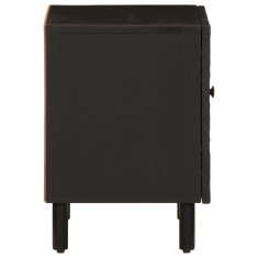 Greatstore Nočna omarica 2 kosa črna 40x33x46 cm trdna borovina