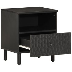 Greatstore Nočna omarica 2 kosa črna 40x33x46 cm trden mangov les