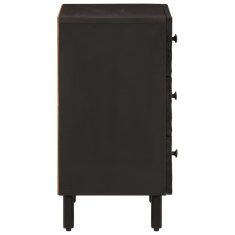 Greatstore Nočna omarica črna 50x33x60 cm trden mangov les
