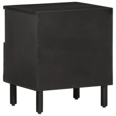 Greatstore Nočna omarica 2 kosa črna 40x33x46 cm trden mangov les