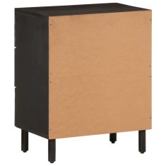 Greatstore Nočna omarica črna 50x33x60 cm trden mangov les