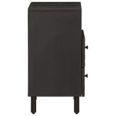 Greatstore Nočna omarica črna 50x33x60 cm trden mangov les