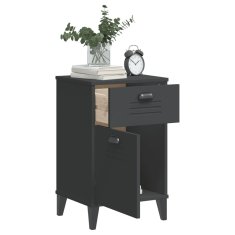 Greatstore Nočna omarica VIKEN antracitno siva trdna borovina