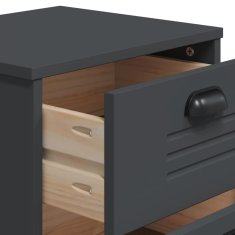 Greatstore Nočna omarica VIKEN antracitno siva trdna borovina