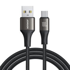 Joyroom Kabel Light-Speed Series USB-A - USB-C za hiter prenos 100 W, 1,2 m, črn