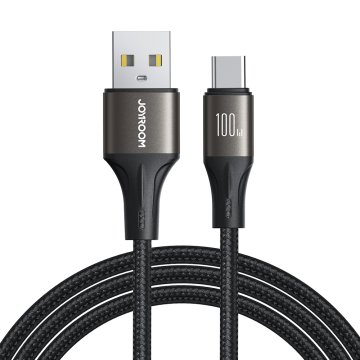 Joyroom Kabel Light-Speed Series USB-A - USB-C za hiter prenos 100 W, 1,2 m, črn
