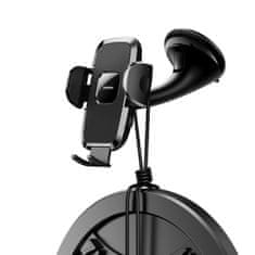 Joyroom Univerzalni mehanski avtomobilski nosilec za telefon na vetrobranskem steklu kabine črn