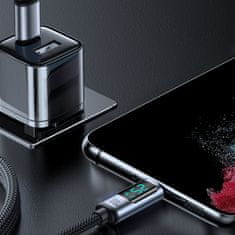 Joyroom Kabel USB-C z LED-zaslonom 100 W, 1,2 m, črn