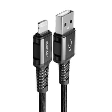 AceFast MFI kabel za iPhone USB - Lightning 2,4 A 1,2 m črn