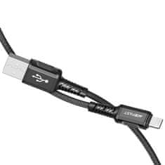 AceFast Kabel MFI za iPhone USB - Lightning 2,4A 1,2 m črn