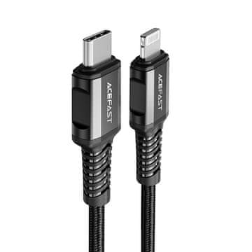 AceFast MFI kabel za iPhone USB-C - Lightning 30W 3A 1,2 m črn