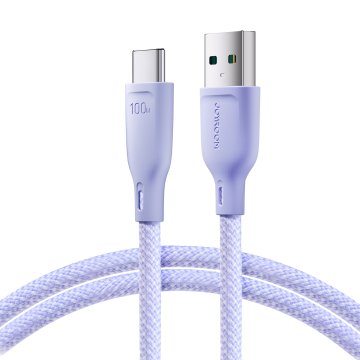Joyroom Kabel Multi-Color Series USB-A - USB-C 100 W, hiter prenos, 1 m, vijoličen