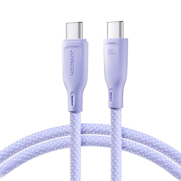 Joyroom Kabel Multi-Color Series USB-C - USB-C 60W za hiter prenos podatkov, 1 m, vijoličen