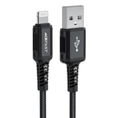 AceFast Kabel MFI za iPhone USB - Lightning 2,4A 1,8 m črn