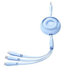 Joyroom 3v1 Zvit kabel Colorful Series USB-A na USB-C / iPhone Lightning / microUSB 1 m modri