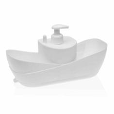 Versa Dozirnik za milo 2 v 1 za kuhinjsko korito Versa White iz polipropilena (11 x 26 x 10 cm)