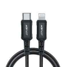 AceFast MFI kabel za iPhone USB-C - Lightning 30 W 3 A 1,8 m črn