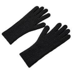 HURTEL Pletene rokavice za telefon z izrezom za prste unisex črne
