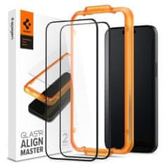Spigen ALM Glass FC kaljeno steklo za iPhone 15 Pro črno - SET 2.
