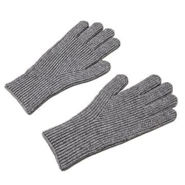 HURTEL Unisex pletene rokavice za telefon z izrezom za prste, sive