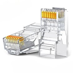 shumee Konec vtiča RJ45 8P8C Cat 6 prozoren SET 100 kosov