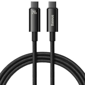 BASEUS Kabel USB-C 480 Mb/s 240 W Tungsten Gold 1 m črn