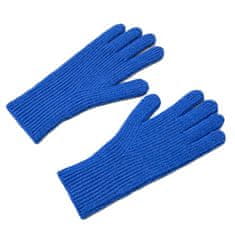 HURTEL Pletene rokavice za telefon z izrezom za prste unisex modre barve