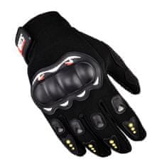 HURTEL Motoristične rokavice za telefon na dotik z zaščito za členke črne barve