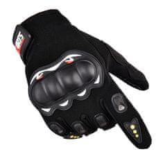 HURTEL Motoristične rokavice za telefon na dotik z zaščito za členke črne barve