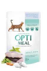 OptiMeal mokra hrana za mačke - trska z zelenjavo v želeju 3+1 BREZPLAČNO