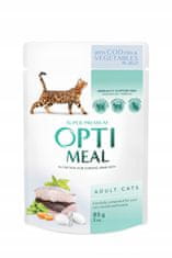 OptiMeal mokra hrana za mačke - trska z zelenjavo v želeju 3+1 BREZPLAČNO