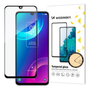 WOZINSKY Trajno kaljeno steklo 9H za celoten zaslon TCL 30 5G z okvirjem Case Friendly črne barve