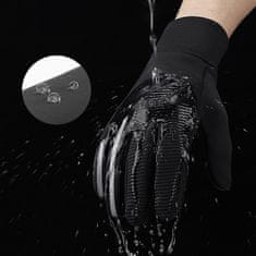 HURTEL Športne rokavice z zaslonom na dotik za telefon izolirane proti zdrsu velikost L črna