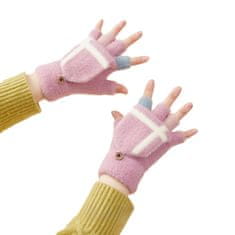HURTEL Otroške zimske rokavice za telefon roza barve