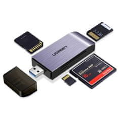 Ugreen Bralnik pomnilniških kartic SD / micro SD / CF / MS vtič USB 3.0 - siv