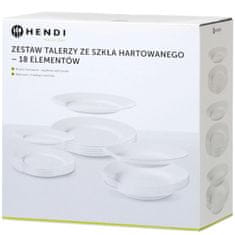 Hendi Komplet 18 krožnikov iz kaljenega stekla - 795224
