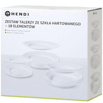 shumee Set plošč iz kaljenega stekla 18 kos. - Hendi 795224