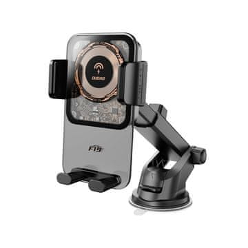 DUDAO Avtomobilski držalo F19 s sponko za telefon z indukcijskim polnilnikom 15 W, črno