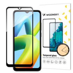 WOZINSKY 9H kaljeno steklo za celoten zaslon Xiaomi Redmi A1+ s črnim okvirjem Full Glue