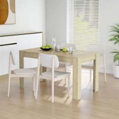Vidaxl Jedilna miza sonoma hrast 140x74,5x76 cm iverna plošča