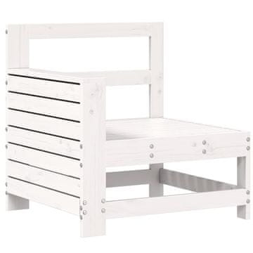 Vidaxl Vrtni kavč bel 69x62x70,5 cm trdna borovina