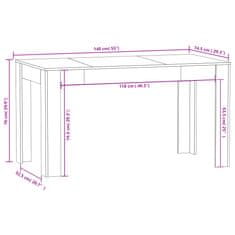 Vidaxl Jedilna miza sonoma hrast 140x74,5x76 cm iverna plošča